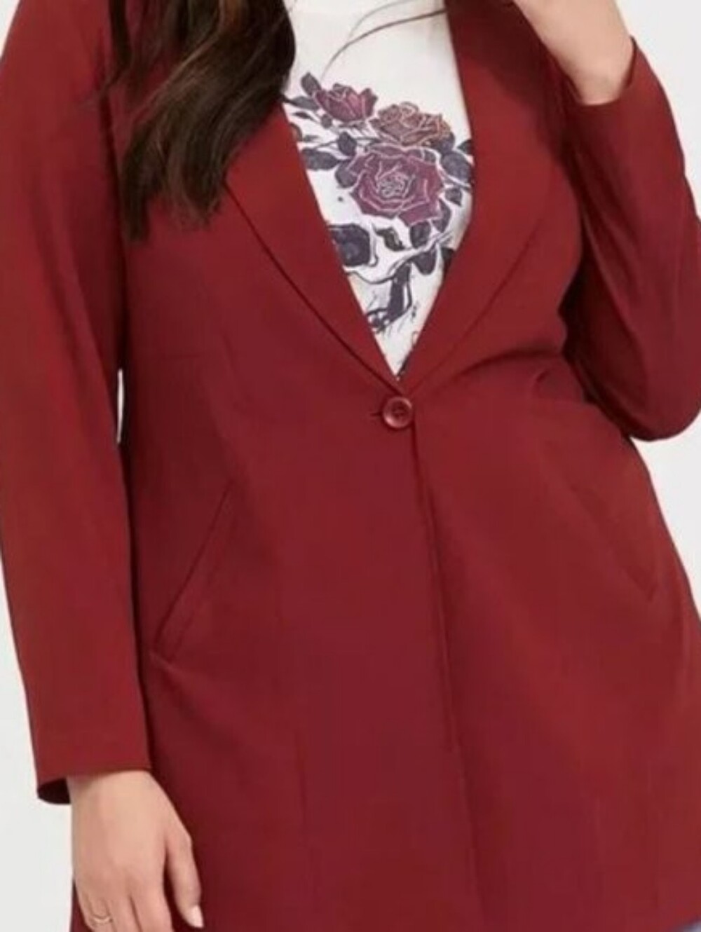 Torrid Longline Crepe 1 Button Blazer Size 1